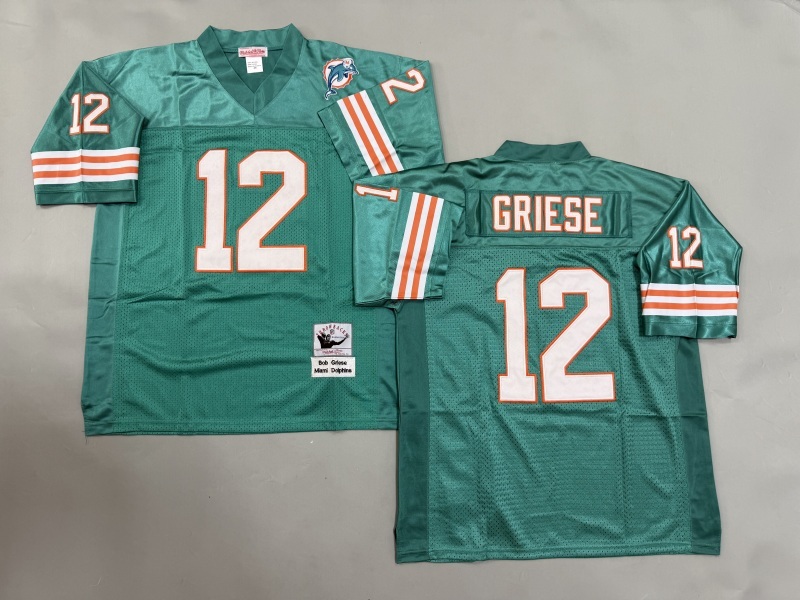 Men 2025 Miami Dolphins #12 Griese green Throwback Limited NFL Jersey style 002